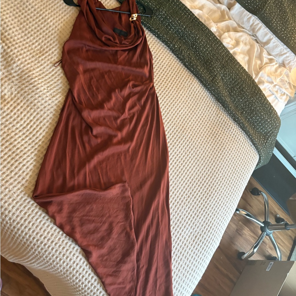 Zara Asymmetrical Rust Dress